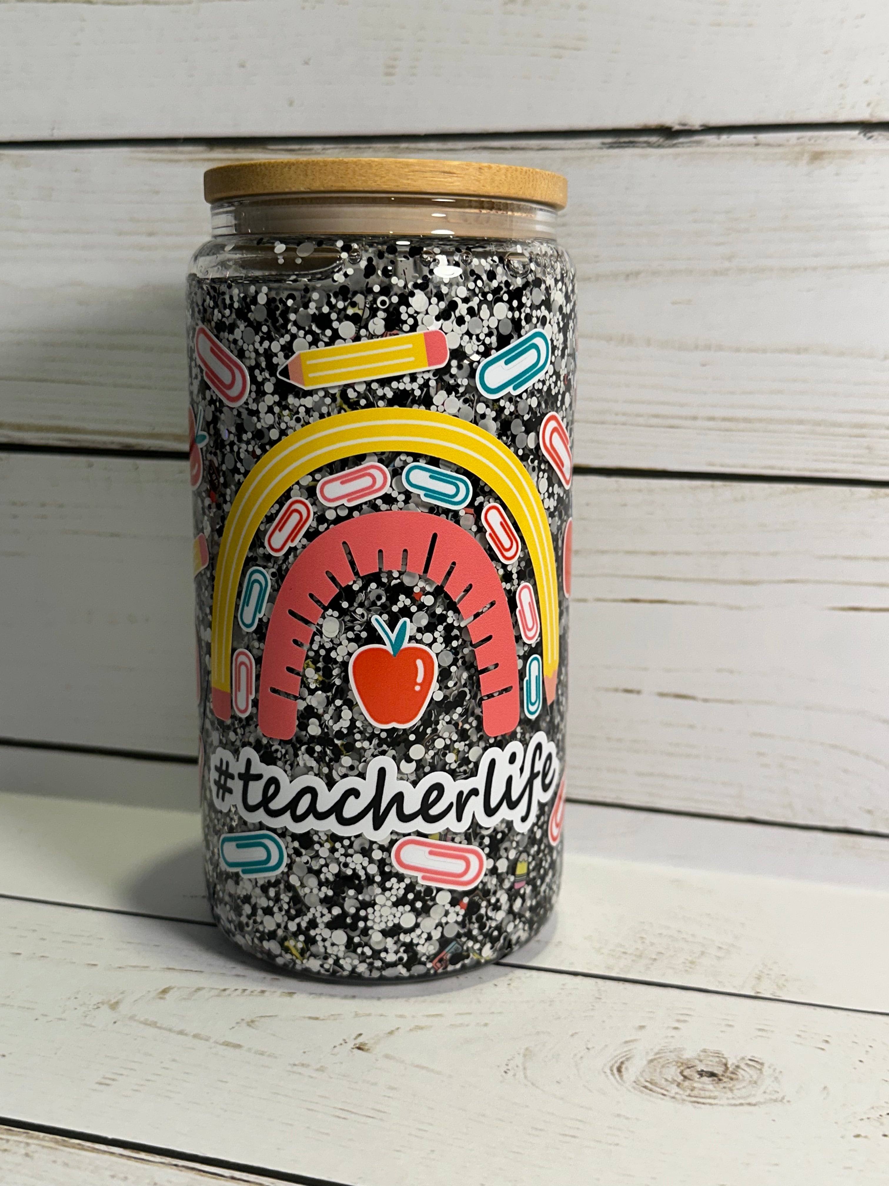 Teacher life snowglobe tumbler