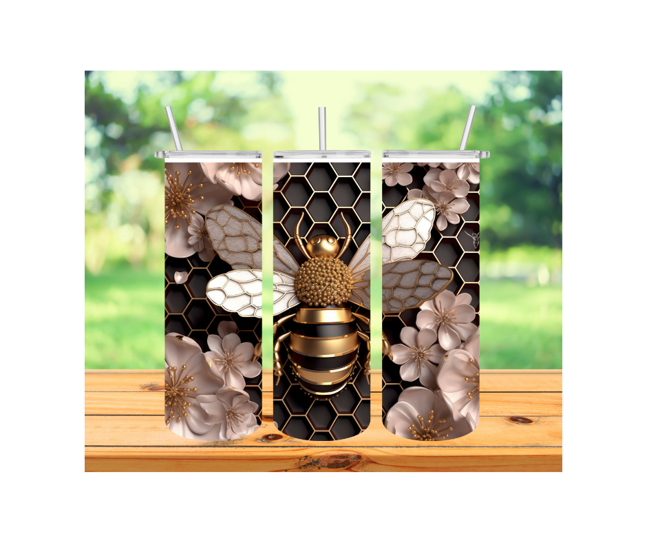 Black and Gold Bee tumbler