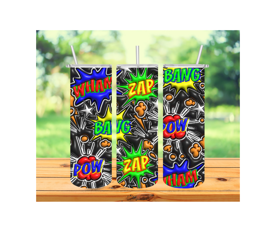 Comic 3D Inflated design 20 ounce tumbler