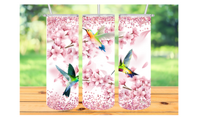 Floral Hummingbird Tumbler