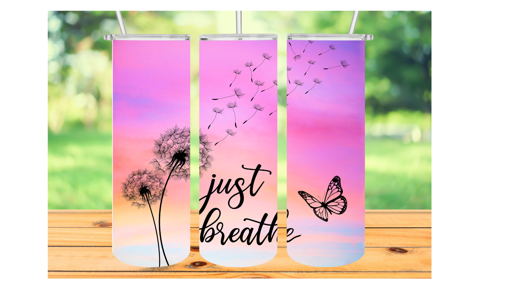 Just Breathe Butterfly Tumbler