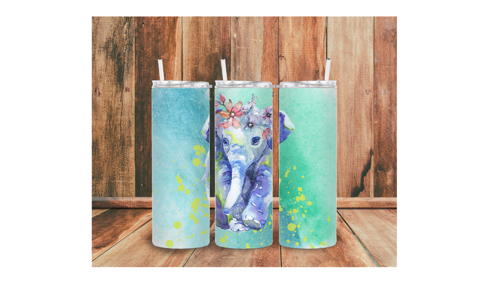 Watercolor Elephant Tumbler