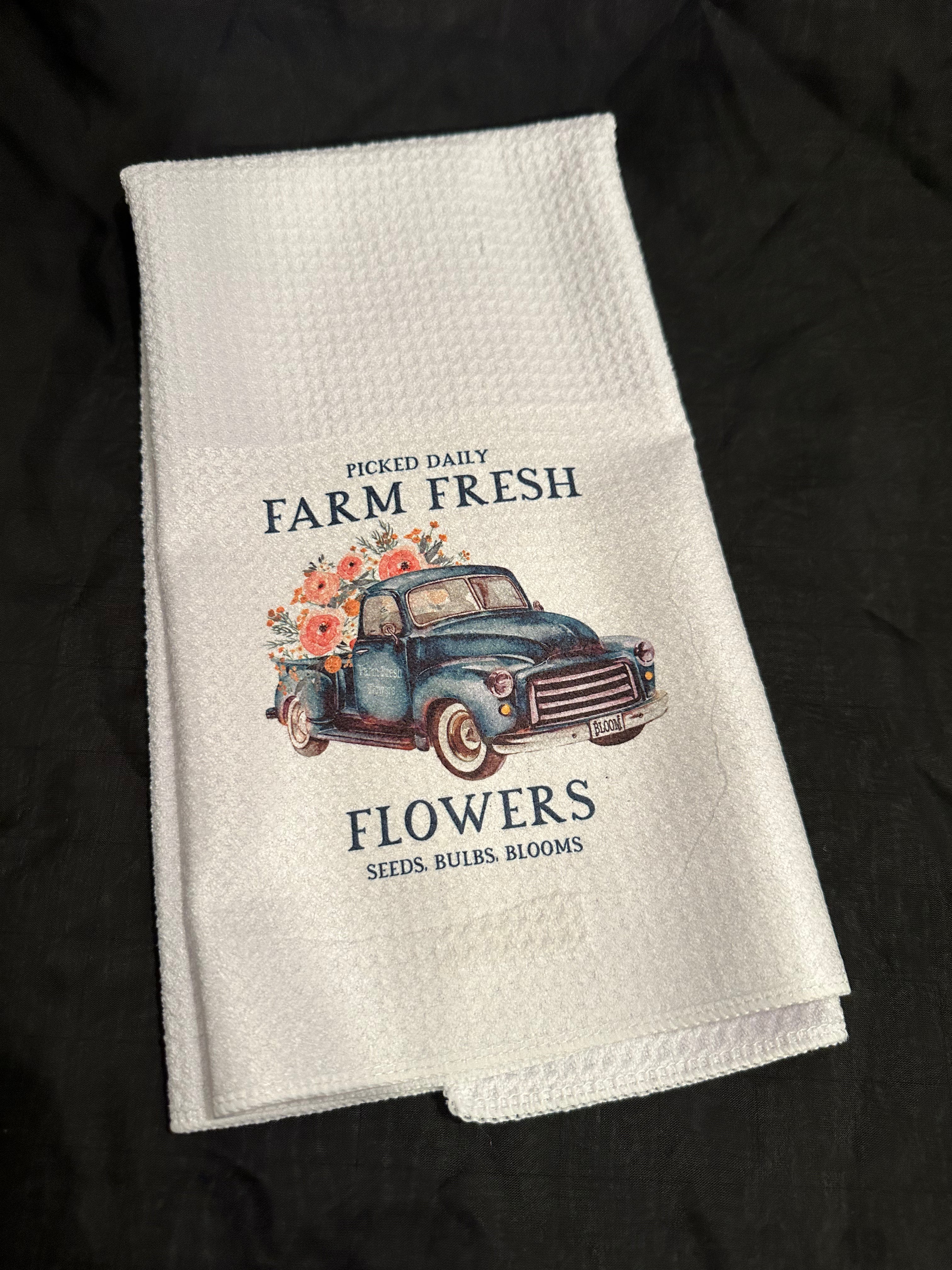 Farm fresh flowers towel CLEARANCE