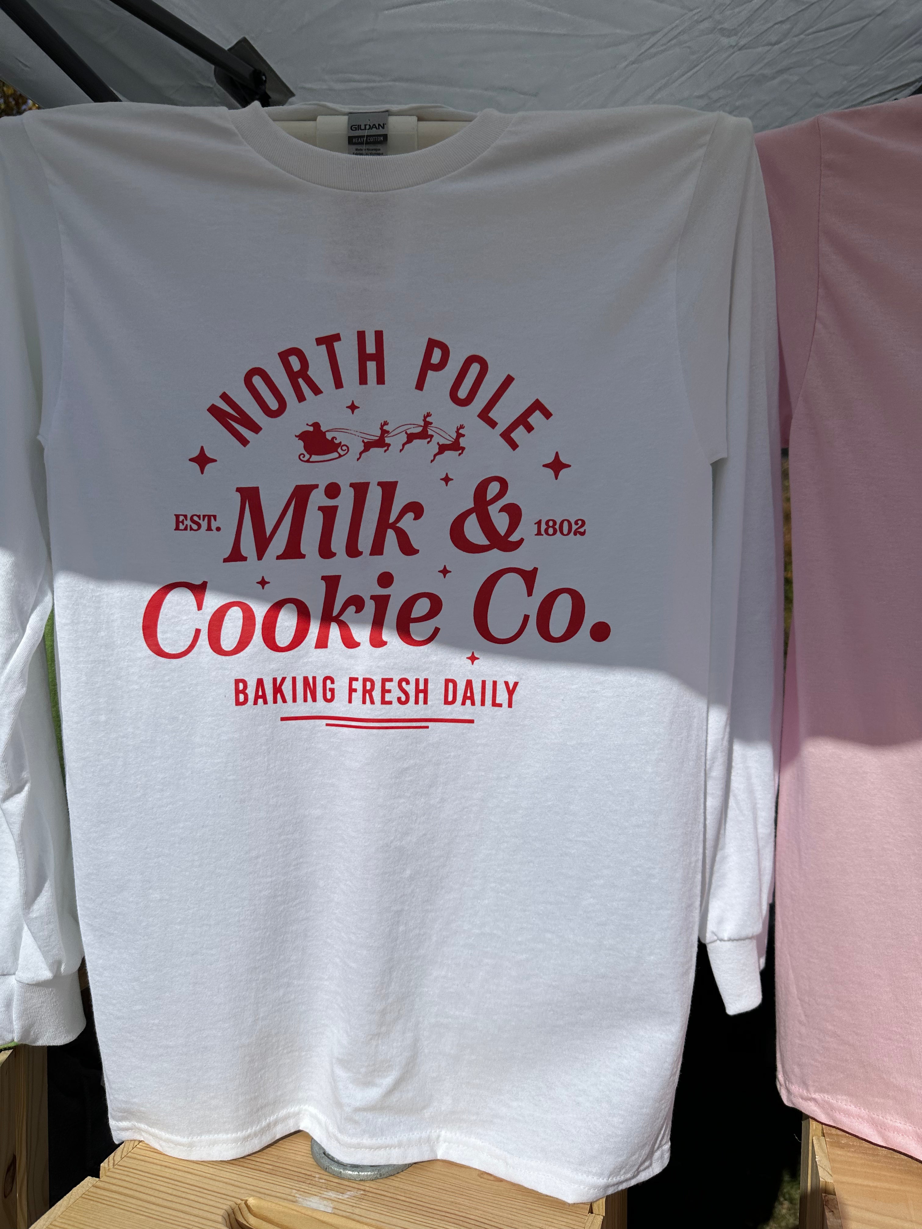 North Pole Milk and Cookie Co long sleeve shirt